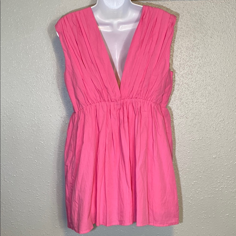 BUCKETLIST Pink Mini Dress Tunic with Bow - Picture 2 of 9